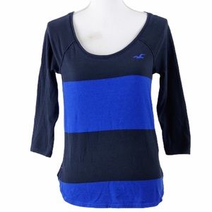 Hollister Navy & Blue Color Block Sweater